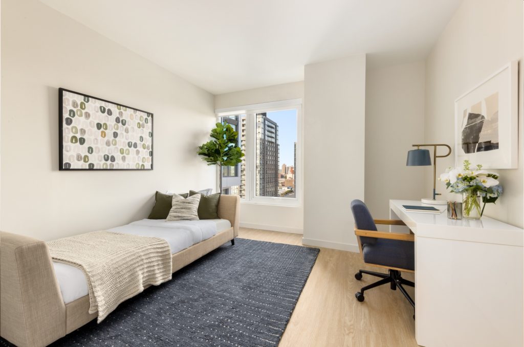 Bedroom in one of Maven's luxury apartments in The Bronx, NY