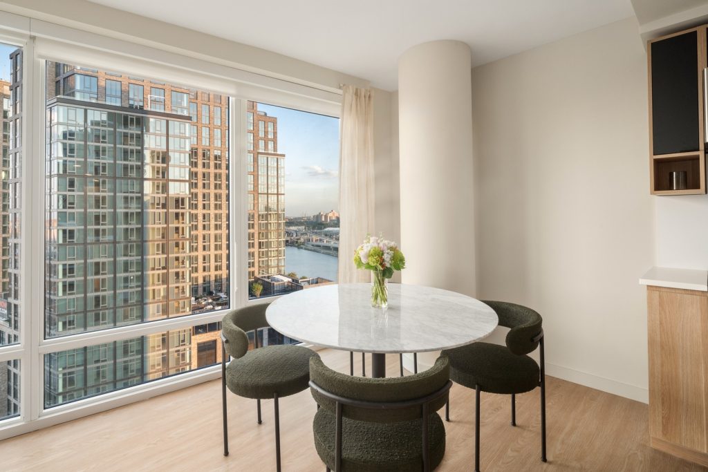 Dining area in one of Maven's luxury apartments in The Bronx, NY
