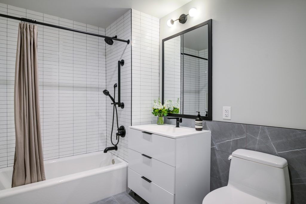 Bathroom in one of Maven's luxury apartments in The Bronx, NY
